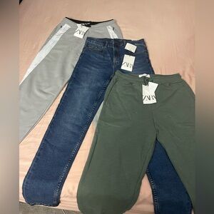Zara kids 11-12 bundle of one sweatshirt and three bottoms.